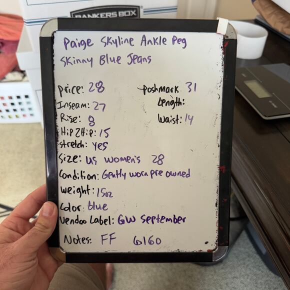 Paige Skyline Ankle Peg Skinny Blue Jeans US Women's 28 - Picture 6 of 6